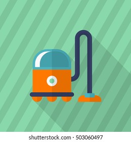 Vacuum cleaner icon , Vector flat long shadow design.