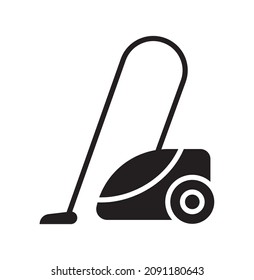 Vacuum cleaner icon. Vector graphic glyph style isolated on white background