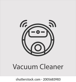 vacuum cleaner icon vector icon.Editable stroke.linear style sign for use web design and mobile apps,logo.Symbol illustration.Pixel vector graphics - Vector