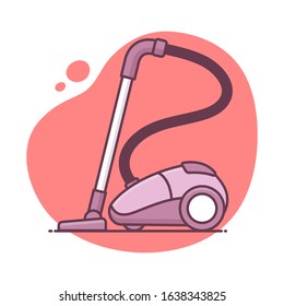 Vacuum cleaner icon vector illustration in monoline / line art style