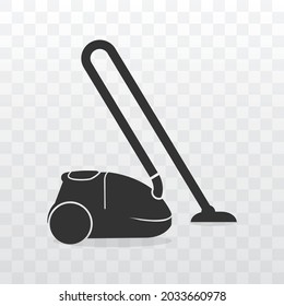 Vacuum cleaner icon vector illustration on transparent background.