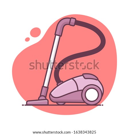Vacuum cleaner icon vector illustration in monoline / line art style