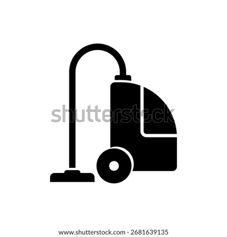Vacuum cleaner icon, vector silhouette isolated on a white background. Simple and modern design.