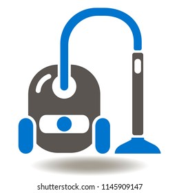 Vacuum Cleaner Icon Vector. Vacuuming cleaning machine illustration. Hoover Logo. Cleanup Service Appliance Symbol.