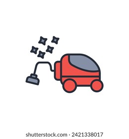 vacuum cleaner icon. vector.Editable stroke.linear style sign for use web design,logo.Symbol illustration.