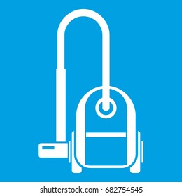 Vacuum cleaner icon white isolated on blue background vector illustration