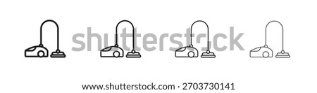 Vacuum cleaner icons. editable stroke icon collection.