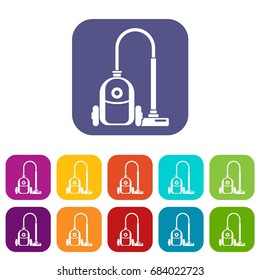 Vacuum cleaner icons set. Illustration of vacuum cleaner icons vector set for any design