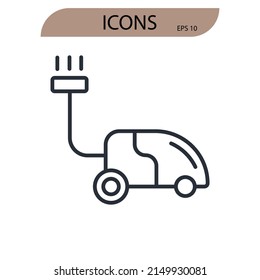Vacuum cleaner icons  symbol vector elements for infographic web