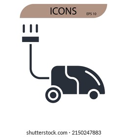 Vacuum cleaner icons  symbol vector elements for infographic web
