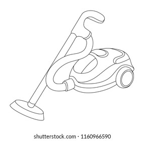  Vacuum cleaner illustration, House work theme, Vector icon, Cleaning service