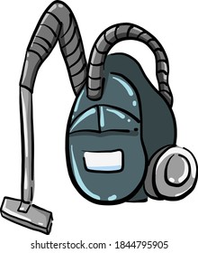 Vacuum cleaner, illustration, vector on white background