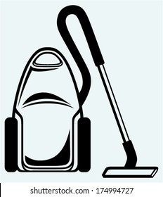 Vacuum cleaner. Image isolated on blue background