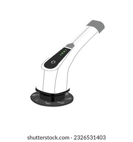 Vacuum cleaner isolated on the white.cordless vacuum cleaner is used to clean the carpet in the room. Housework with a new handheld vacuum cleaner.