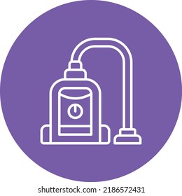 Vacuum Cleaner line circle icon vector image. Can also be used for web apps, mobile apps and print media.