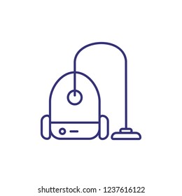 Vacuum cleaner line icon. Cleaning, maid, tool. Home appliances concept. Can be used for topics like hotel service, housekeeping, floor