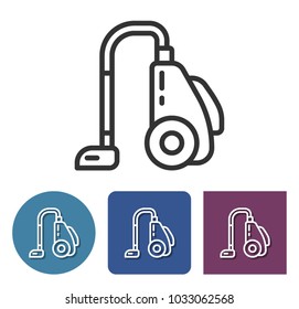Vacuum cleaner line icon in different variants 