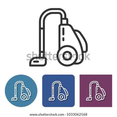 Vacuum cleaner line icon in different variants 