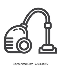Vacuum cleaner line icon, electric and appliance, vector graphics, a linear pattern on a white background, eps 10.
