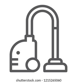 Vacuum cleaner line icon, household and electric, appliance sign, vector graphics, a linear pattern on a white background, eps 10.