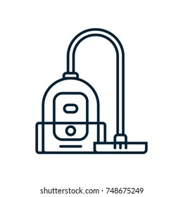 Vacuum cleaner line icon. Household appliance vector outline illustration. Home clean machine symbol in thin linear style. 