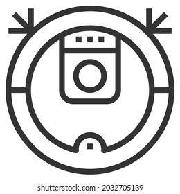 VECTOR DE ICONO DE LÍNEA DE LIMPIEZA DE VACÍO , LOGOTIPO

