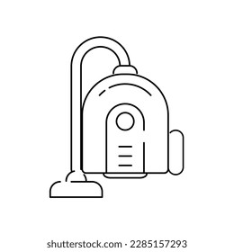 Vacuum cleaner in the linear style icon.
