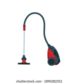 Vacuum cleaner modern icon. Carpet cleaner item or washing robot cyclone. Cartoon vector cleaning equipment for home, office or car