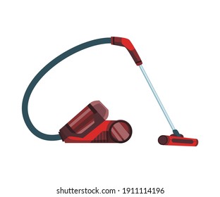 Vacuum cleaner modern icon. Carpet cleaner item or washing robot cyclone. Cartoon vector cleaning equipment for home, office or car