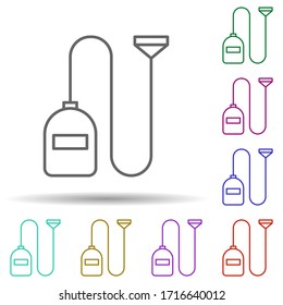 Vacuum cleaner multi color icon. Simple thin line, outline vector of cleaning icons for ui and ux, website or mobile application