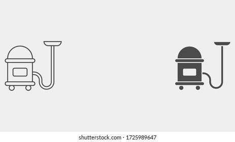 Vacuum cleaner outline and filled vector icon sign symbol