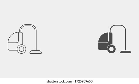 Vacuum cleaner outline and filled vector icon sign symbol