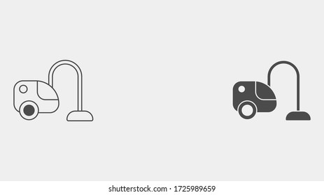 Vacuum cleaner outline and filled vector icon sign symbol
