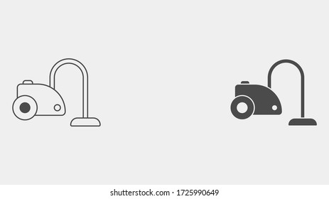 Vacuum cleaner outline and filled vector icon sign symbol