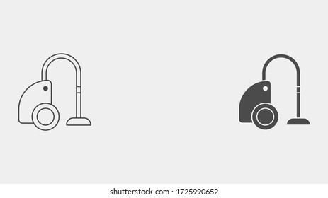 Vacuum cleaner outline and filled vector icon sign symbol