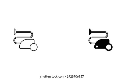 Vacuum cleaner outline and filled vector icon sign symbol