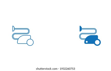Vacuum cleaner outline and filled vector icon sign symbol