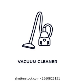 vacuum cleaner outline icon. Linear vector from hotel concept. Thin line vacuum cleaner icon isolated on white background