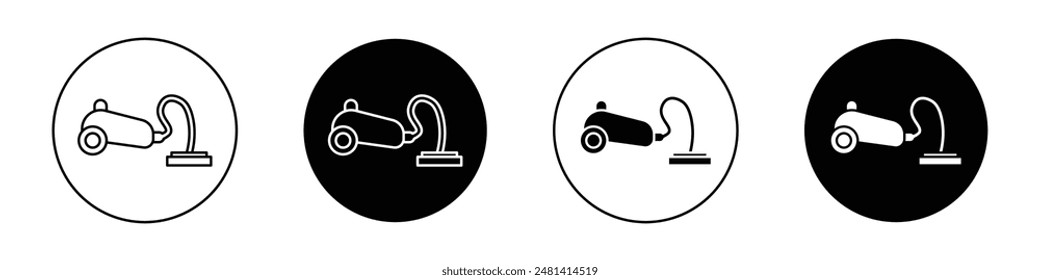 Vacuum cleaner outlined icon vector collection.