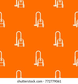 Vacuum cleaner pattern repeat seamless in orange color for any design. Vector geometric illustration