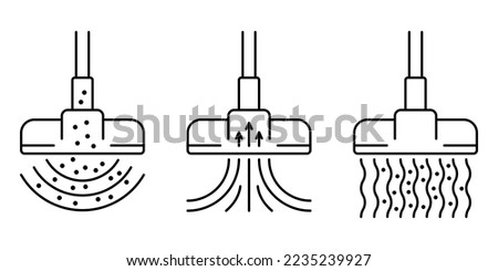 Vacuum cleaner properties icons set - strength and powerful suction Сток-фото © 
