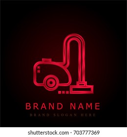 Vacuum cleaner red chromium metallic logo