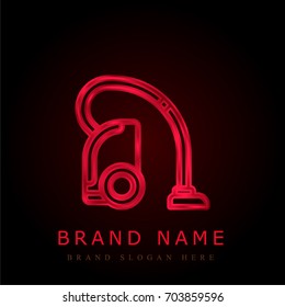 Vacuum cleaner red chromium metallic logo