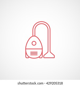 Vacuum Cleaner Red Icon On White Background