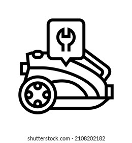 vacuum cleaner repair line icon vector. vacuum cleaner repair sign. isolated contour symbol black illustration