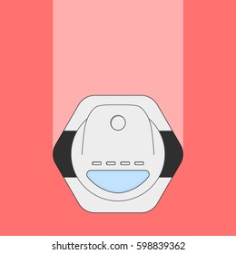 Vacuum cleaner robot. Home appliance. Automatic vacuum cleaner design. Vector illustration.