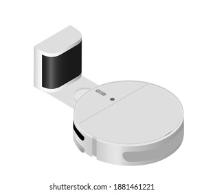 Vakuumreiniger Roboter isometrische Vektorgrafik
