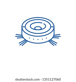 Vacuum cleaner robot line icon concept. Vacuum cleaner robot flat  vector symbol, sign, outline illustration.