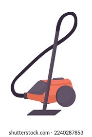 Vacuum cleaner semi flat color vector object. Editable element. Item on white. Household appliance. Domestic technique. Hoover simple cartoon style illustration for web graphic design and animation