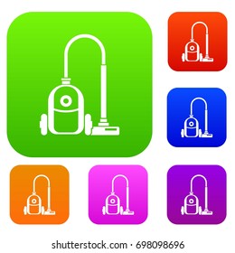 Vacuum cleaner set icon in different colors isolated vector illustration. Premium collection